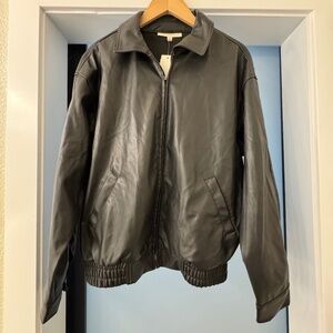Madden Girl Faux Leather Bomber Jacket – Black – Size XL – NWT